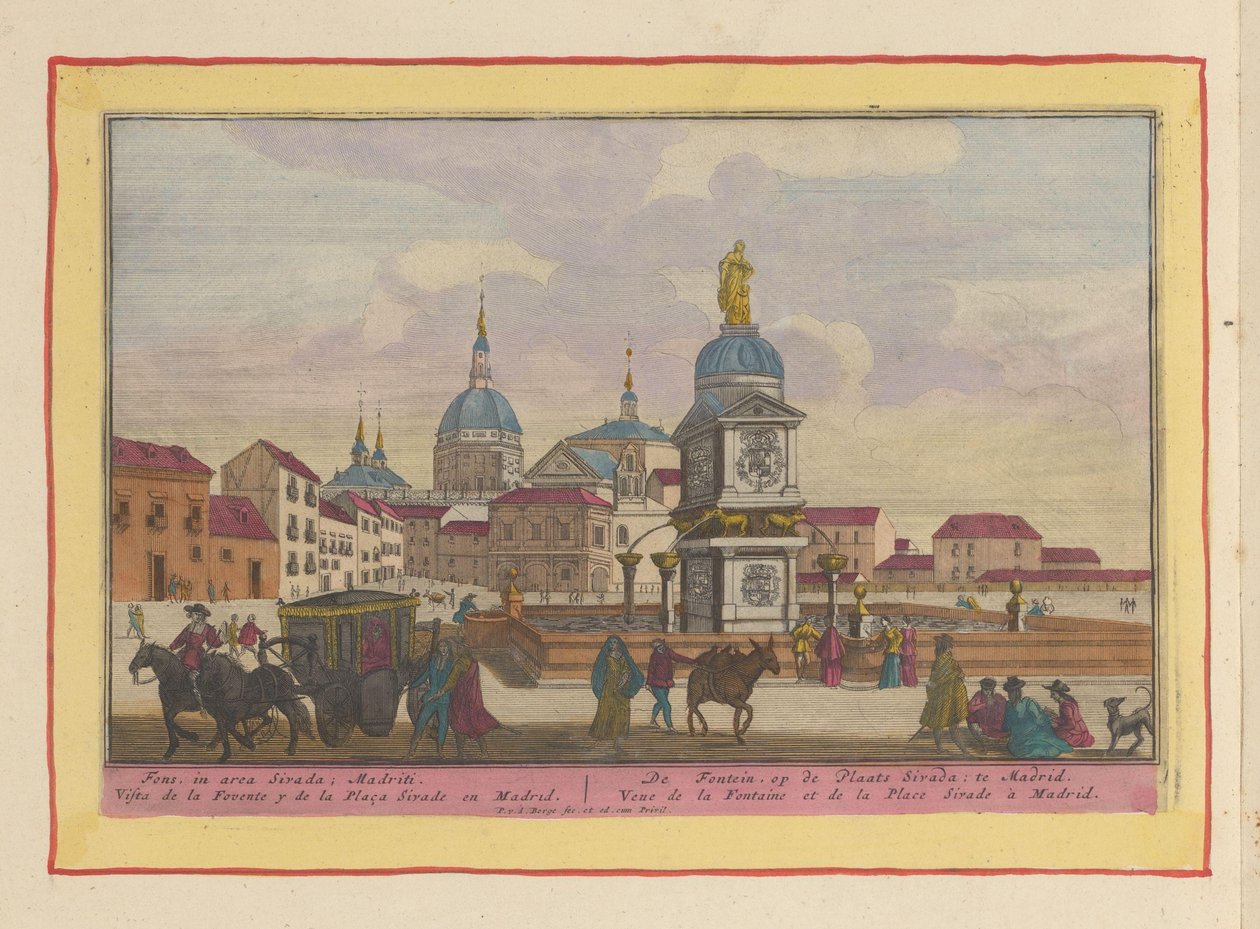 Fontene på Sivada-plassen i Madrid Fontenen, på Place Sirada (tittel på objekt) Theatrum Hispaniae (...) (serietittel) av Pieter van den Berge