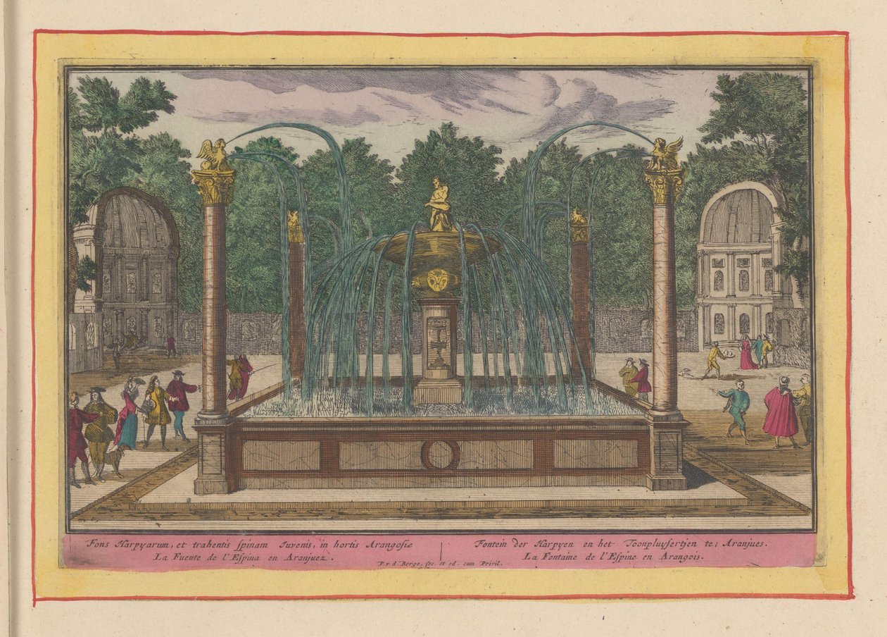 Fountain of the Thorn Extract i hagen til det kongelige palasset i Aranjuez Fontenen til Harpyen og Toonpluysertjen i Aranjues (tittel på objekt) Theatrum Hispaniae (...) (serietittel) av Pieter van den Berge