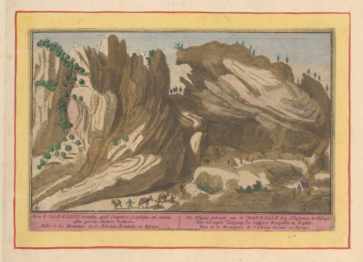 Fjell i San Adrian i Biscaya Klippig-fjellene i S. Hadrian, den Kluysebaar, i Biscaya; gjennom en smal passasje som bringer de reisende til Kastilie (tittel på objekt) Theatrum Hispaniae (...) (serietittel) av Pieter van den Berge