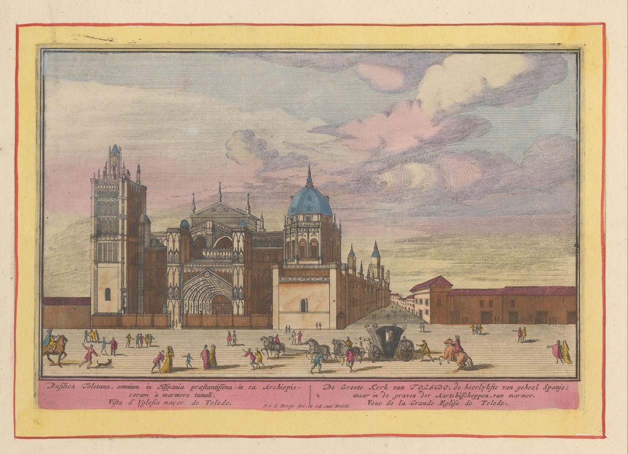 Utsikt over Toledo katedral Den store kirken i Toledo, den mest strålende i hele Spania; hvor i gravene til erkebiskopene, av marmor (tittel på gjenstand) Theatrum Hispaniae (...) (serietittel) av Pieter van den Berge