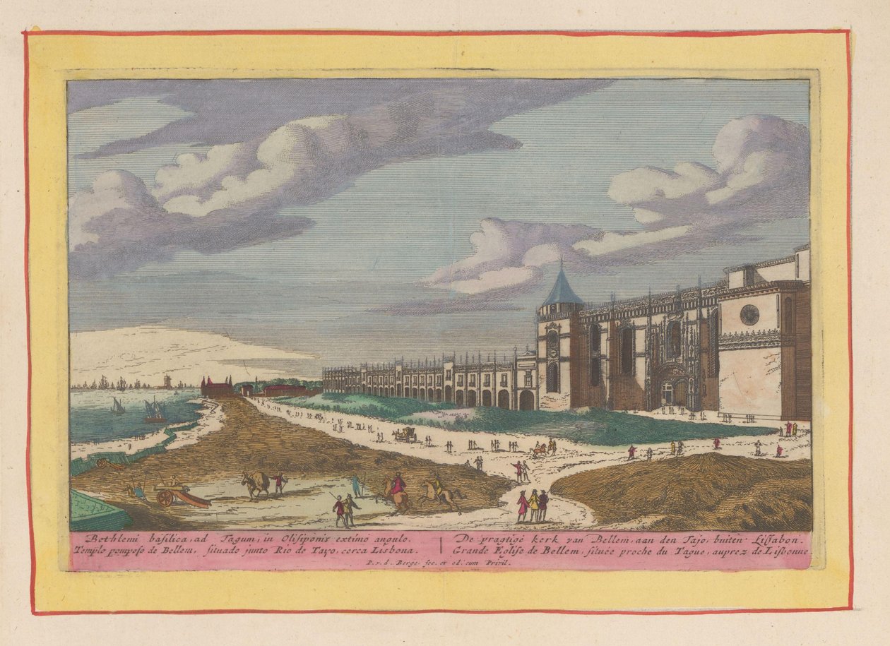Utsikt over Jerome-klosteret i Belém Den vakre kirken Bellem, på Tajo, utenfor Lisboa (tittel på objekt) Theatrum Hispaniae (...) (serietittel) av Pieter van den Berge