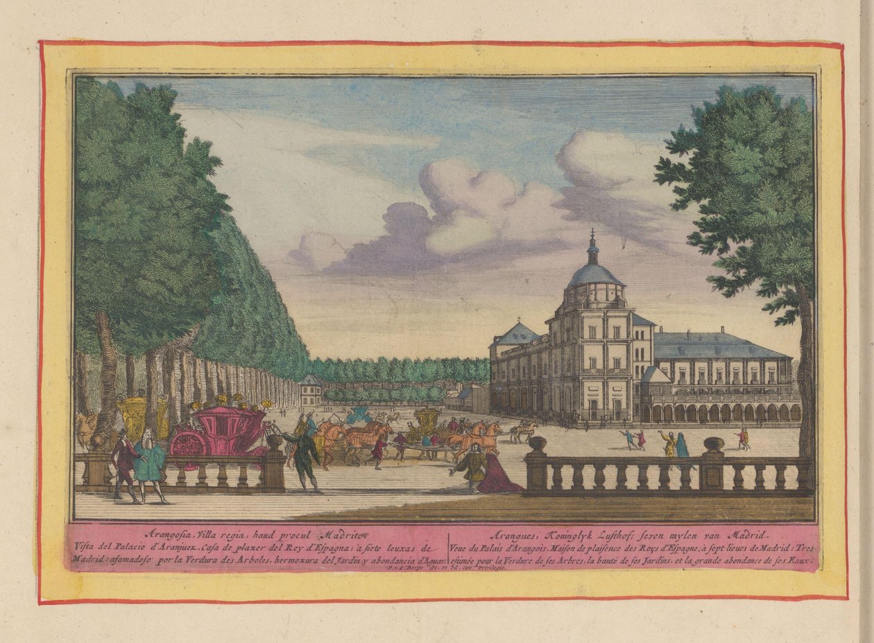 Det kongelige palasset i Aranjuez Aranguez, Koninklyk Lusthof, syv mil fra Madrid (tittel på objekt) Theatrum Hispaniae (...) (serietittel) av Pieter van den Berge