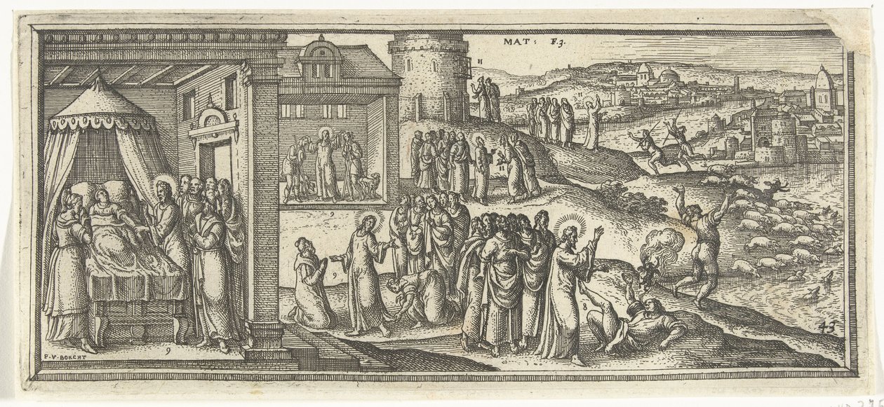 Kristi helbredelser Bibelske scener (serietittel) av Pieter van der Borcht (I)