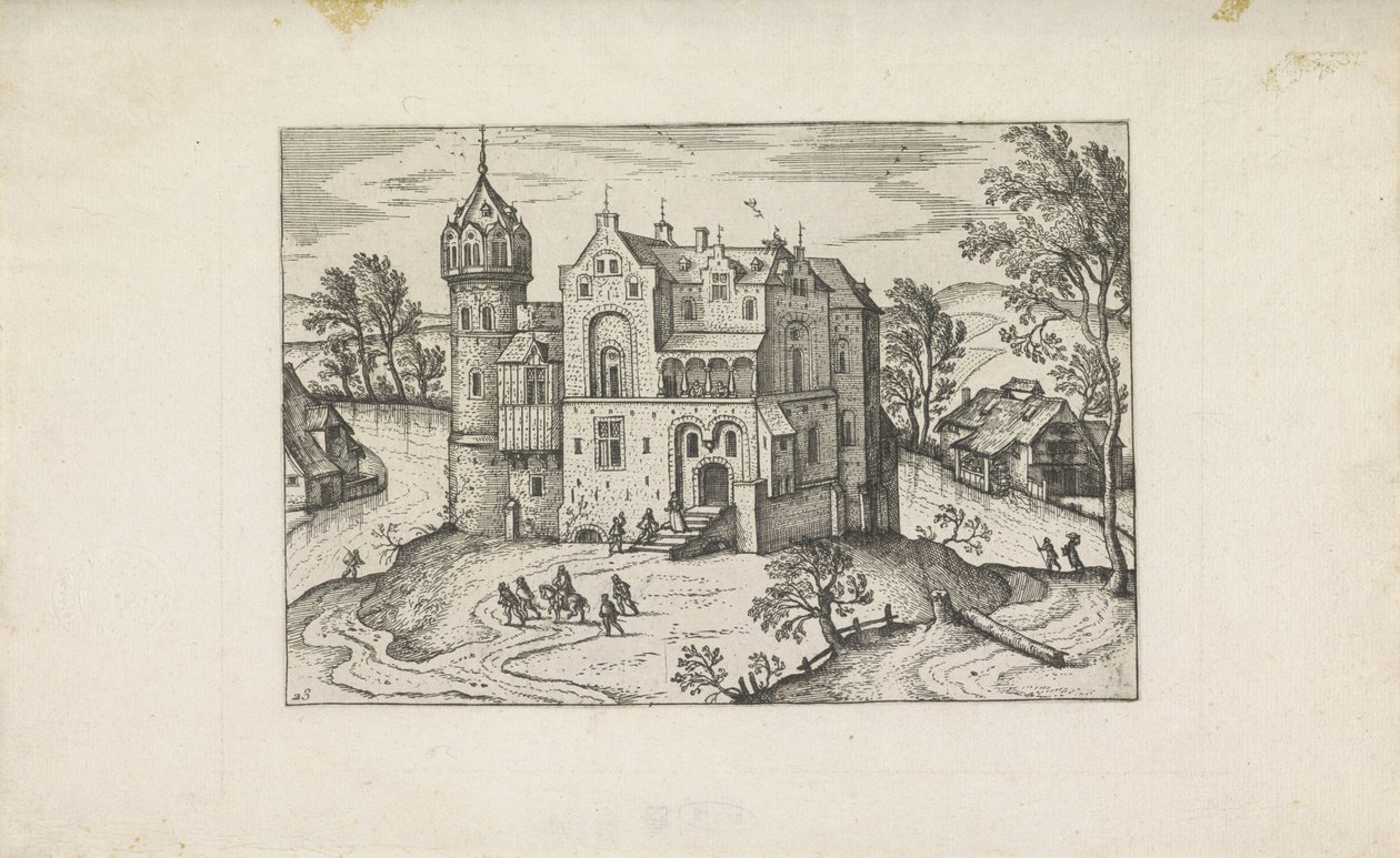 Slott ved en elv Små landskap (serietittel) av Pieter van der Borcht (I)