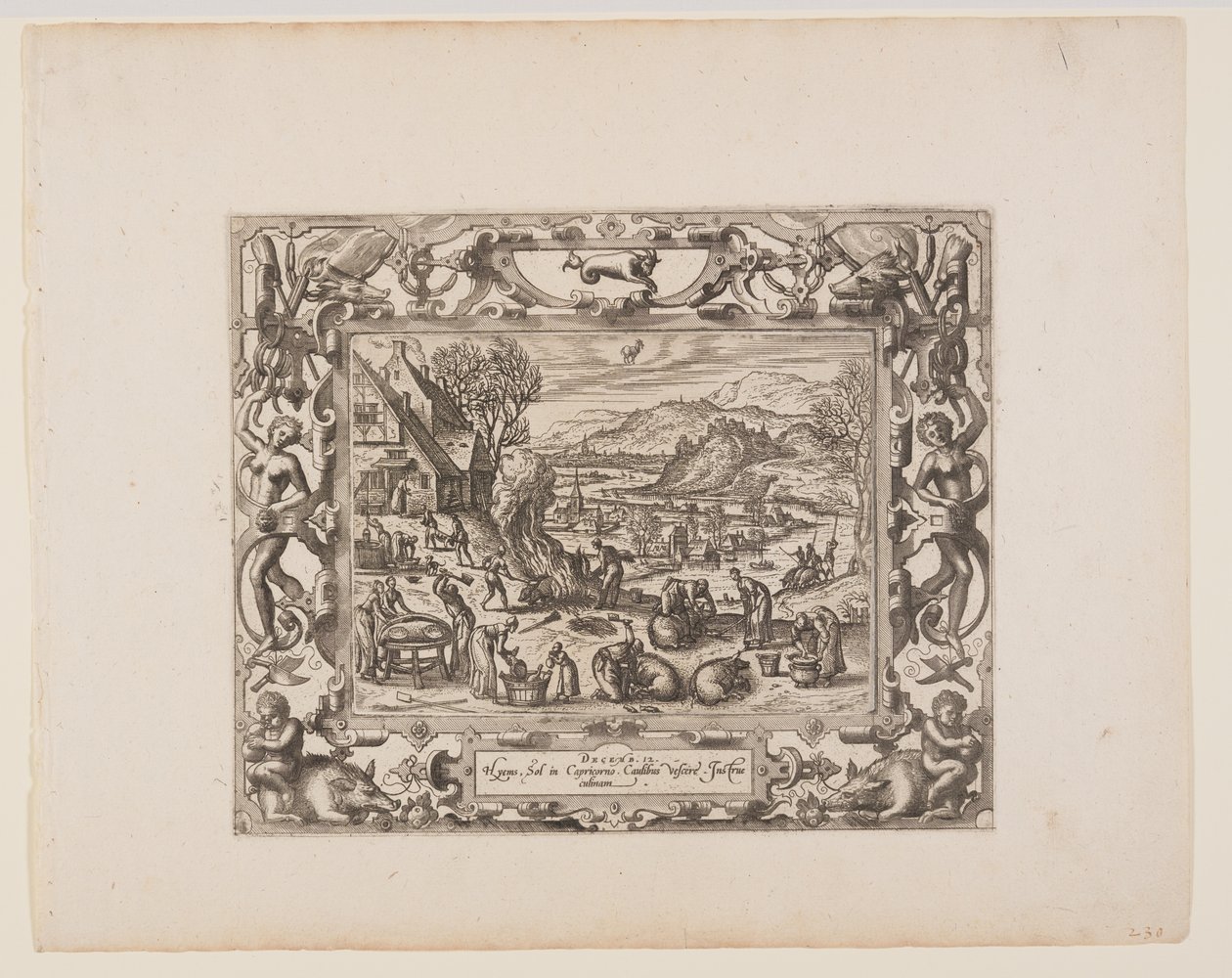 Desember, fra De tolv månedene av Pieter van der Borcht