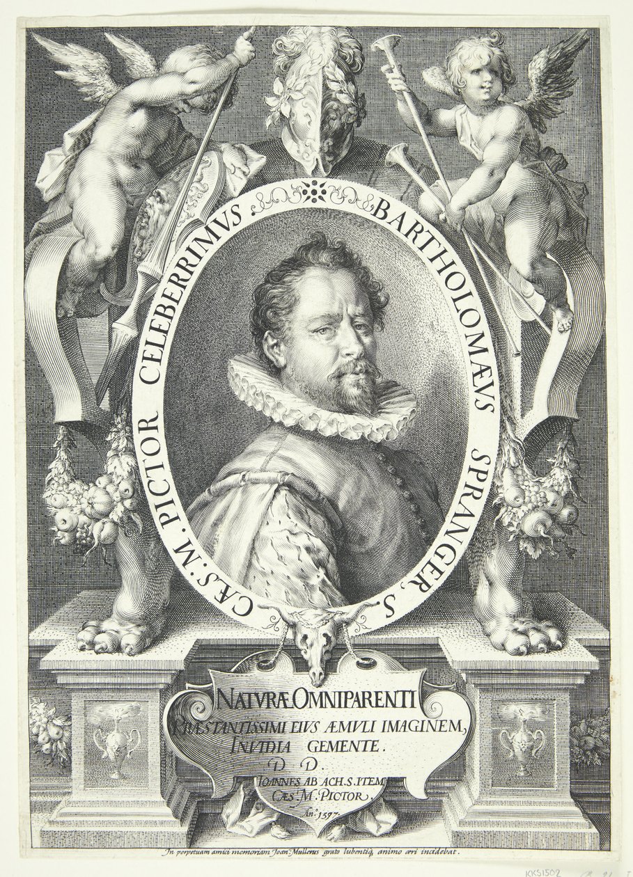 Gud viser seg for Abraham i skikkelse av en engel, og Abraham drar av Pieter van der Borcht
