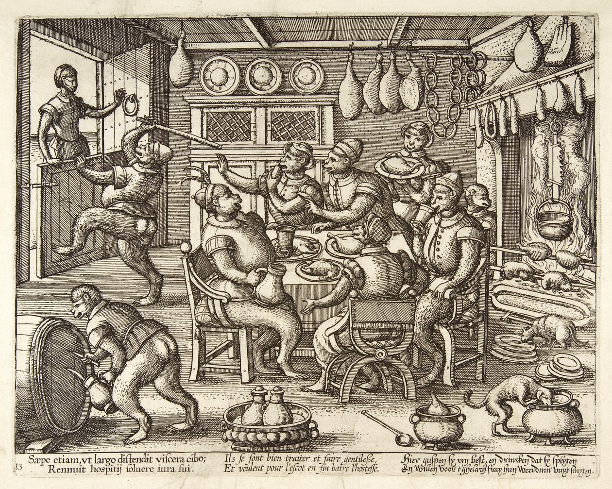 The Fat Kitchen, pub. C. 1585 av Pieter van der Borcht