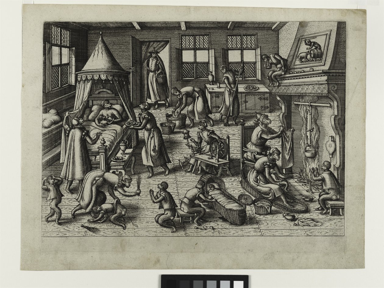 Barnehagen, ca. 1585 (etsing) av Pieter van der Borcht
