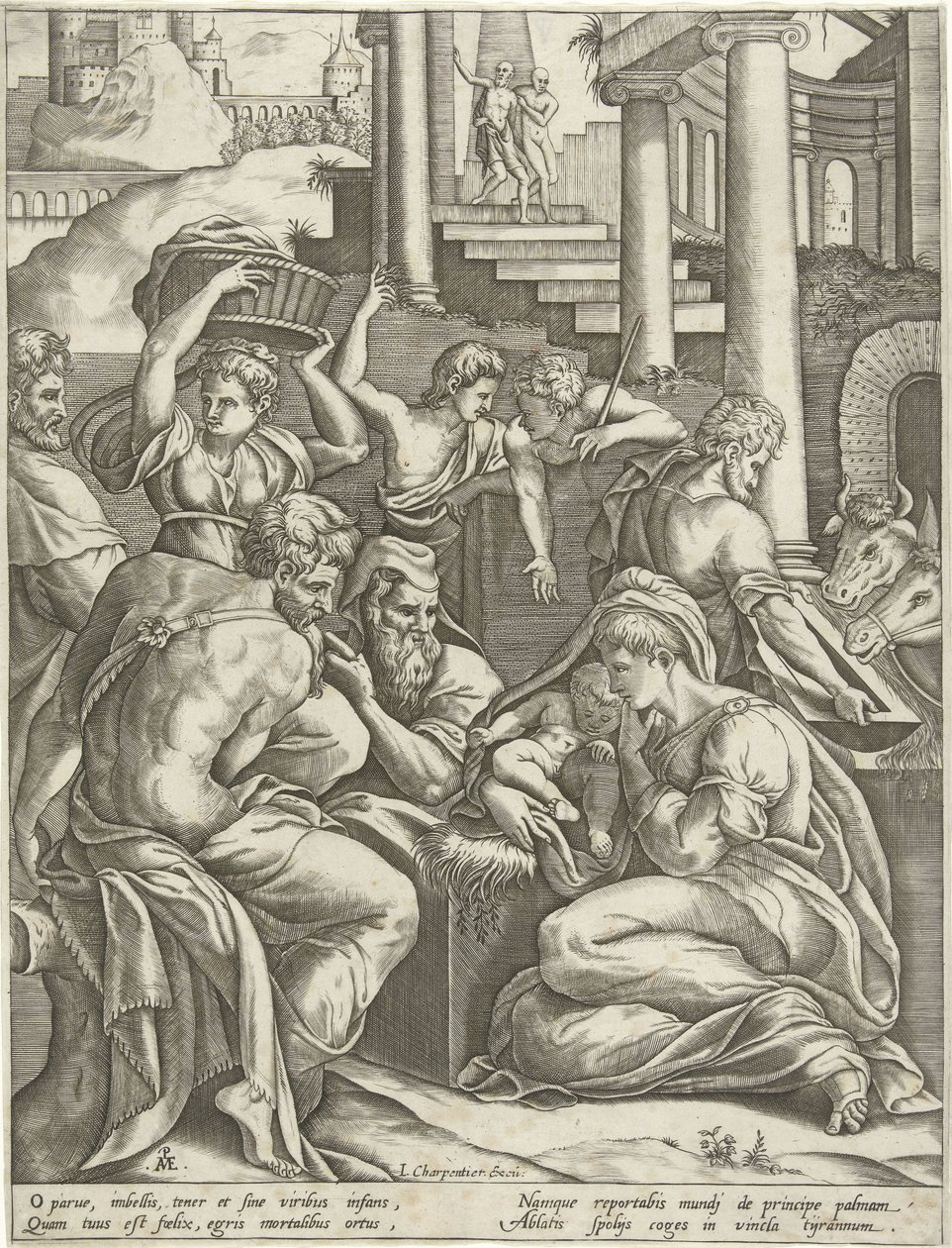 Tilbedelse av hyrdene av Pieter van der Heyden