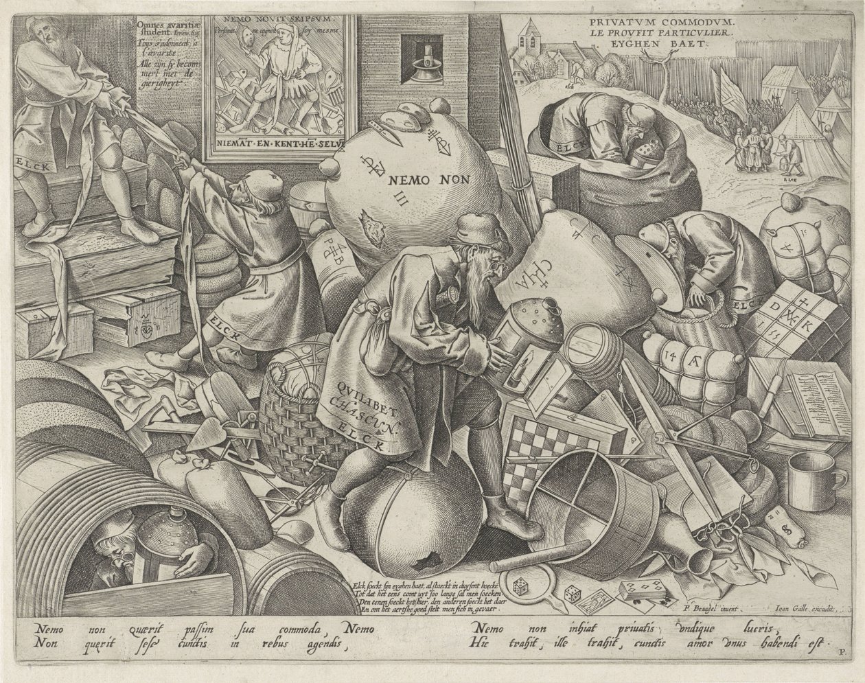 Allegori om egoisme Elck (tittel på objekt) av Pieter van der Heyden