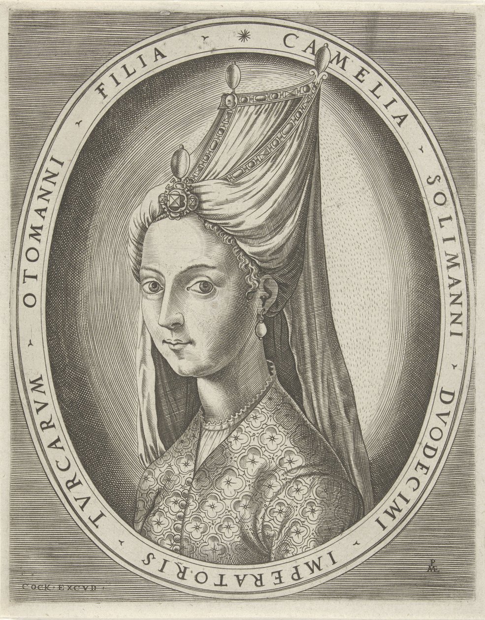 Portrett av Camalia, datter av Suleyman I den store portretter av herskere (serietittel) av Pieter van der Heyden