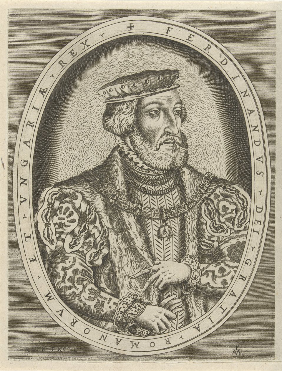 Portrett av Ferdinand I av Habsburg, tysk keiser Portretter av linjaler (serietittel) av Pieter van der Heyden