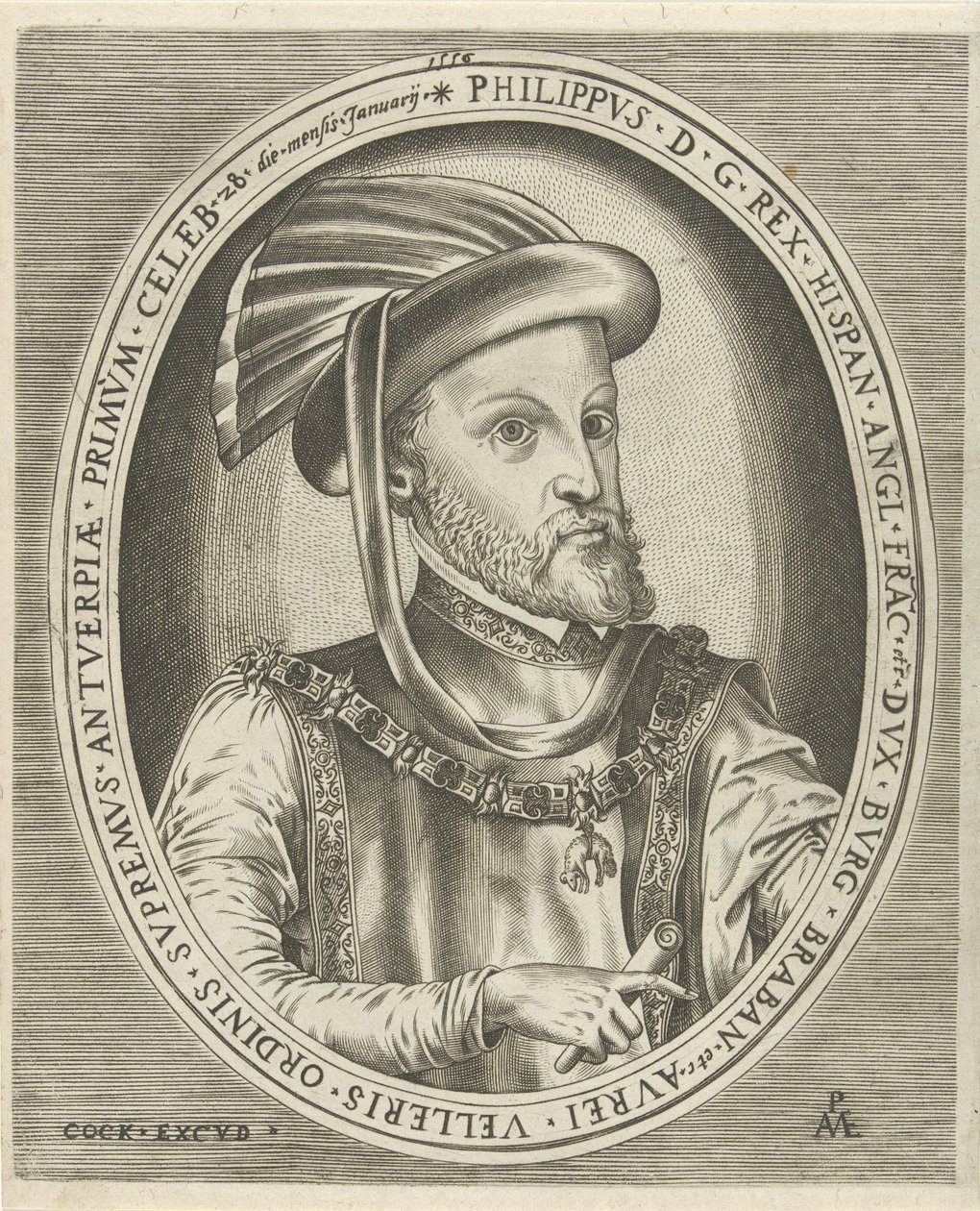 Portrett av Filip II, konge av Spania Portretter av linjaler (serietittel) av Pieter van der Heyden