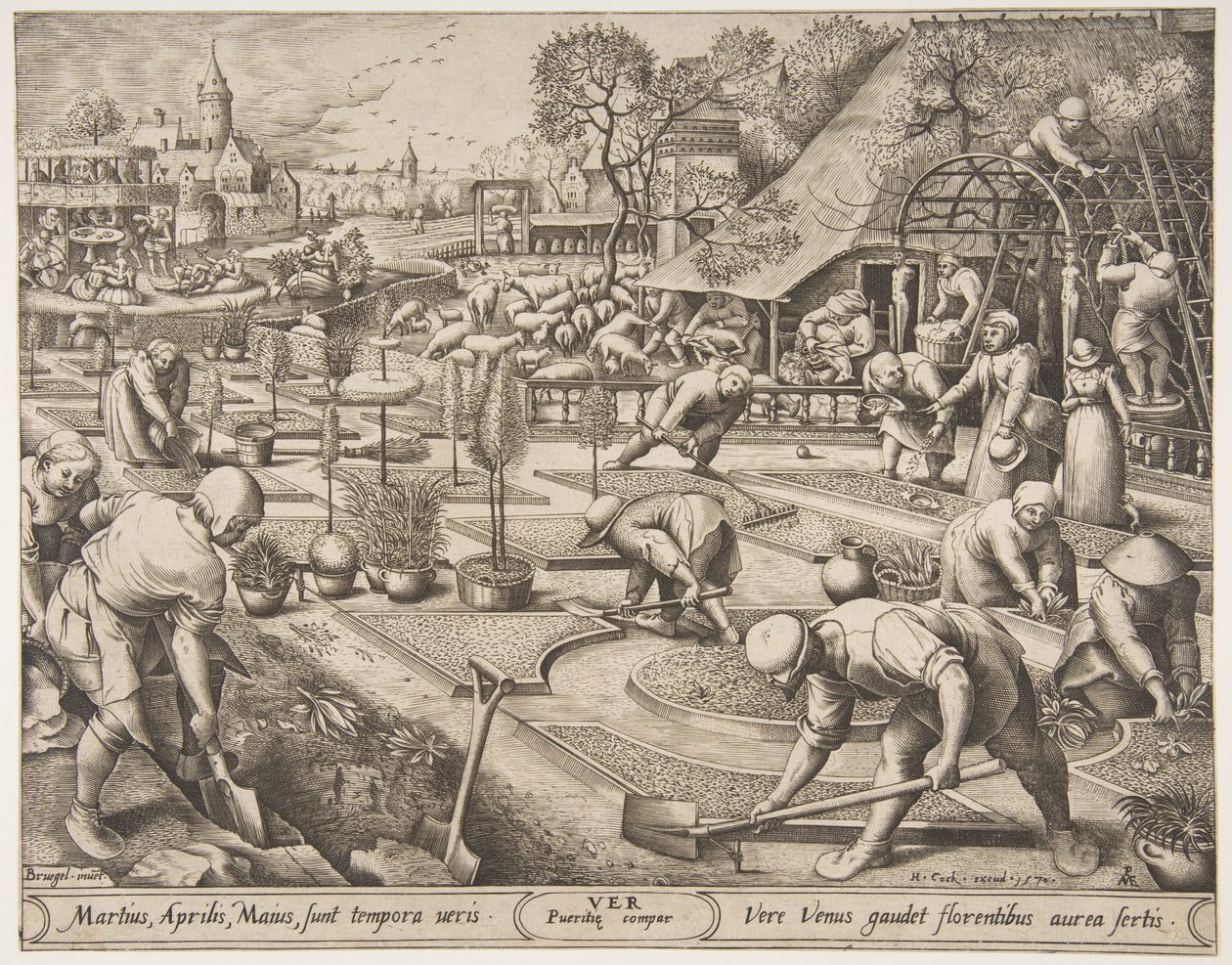Spring Ver fra Årstidene, 1570. av Pieter van der Heyden