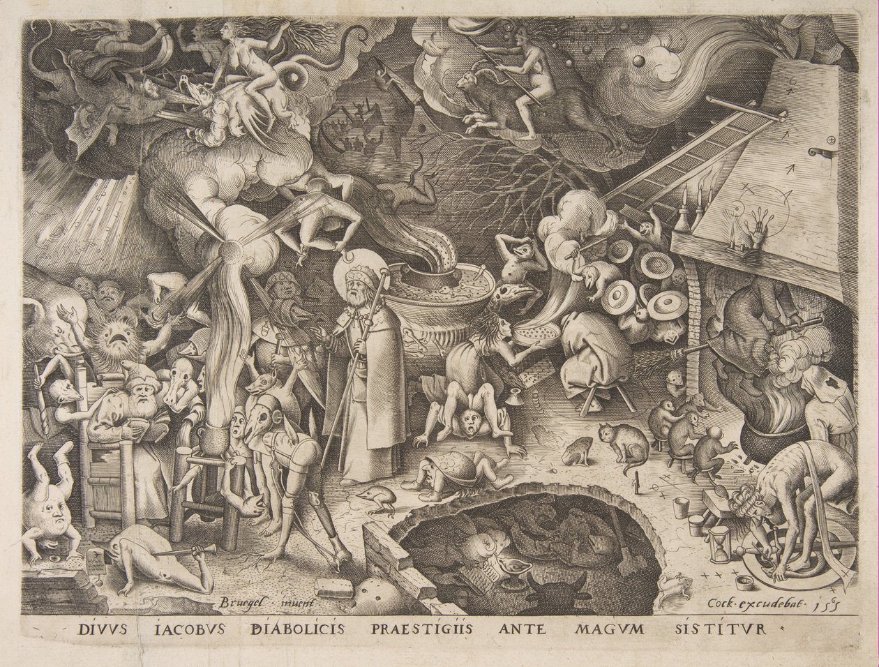 St. James and the Magician Hermogenes, 1565. av Pieter van der Heyden