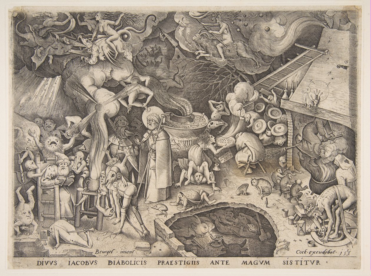 St. James and the Magician Hermogenes fra The Story of the Magician Hermogenes, 1565. av Pieter van der Heyden