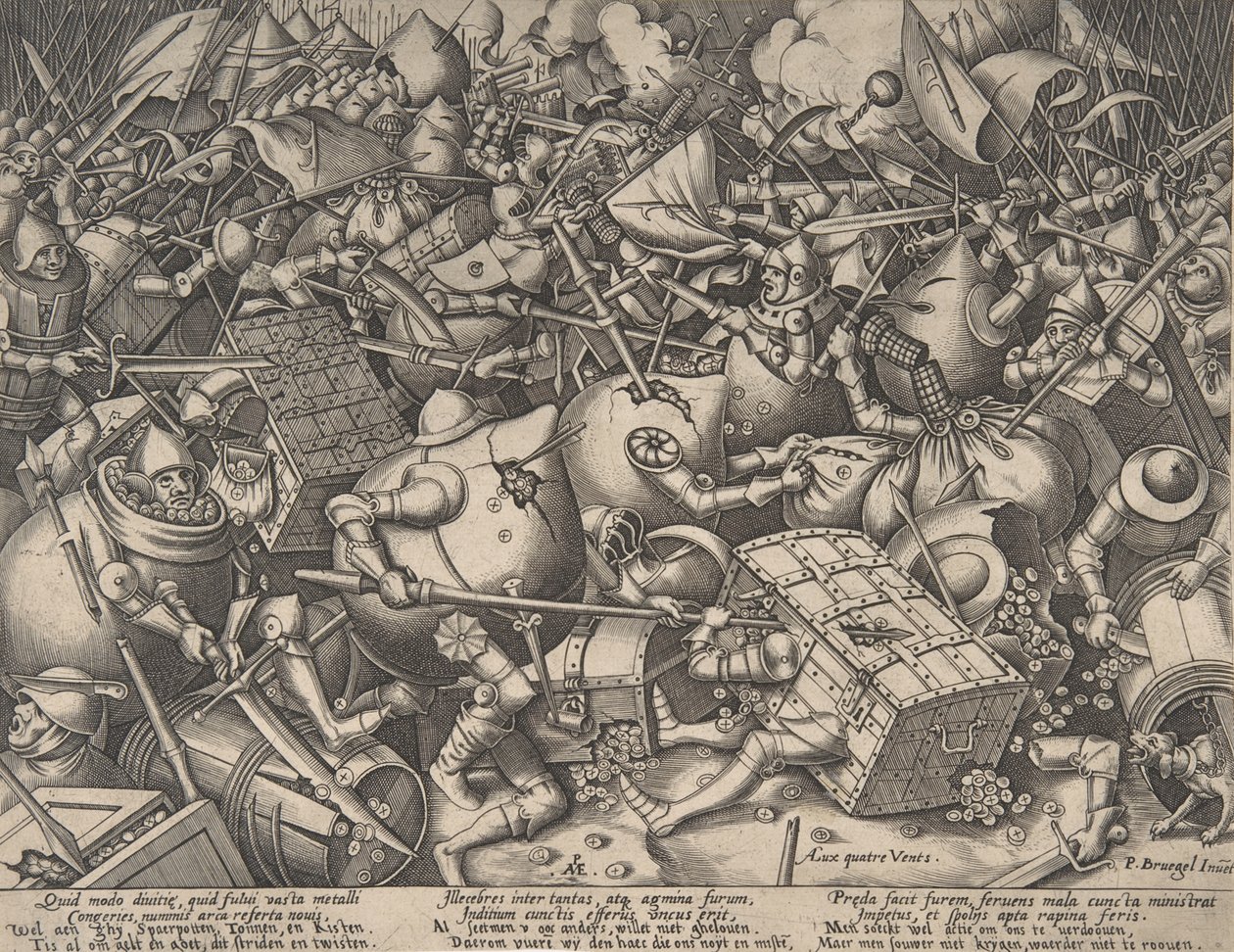 Slaget om penger, etter 1570. av Pieter van der Heyden