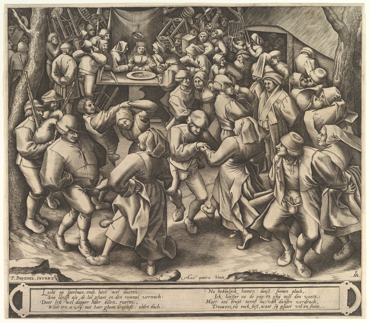Bondebryllupsdansen, etter 1570. av Pieter van der Heyden