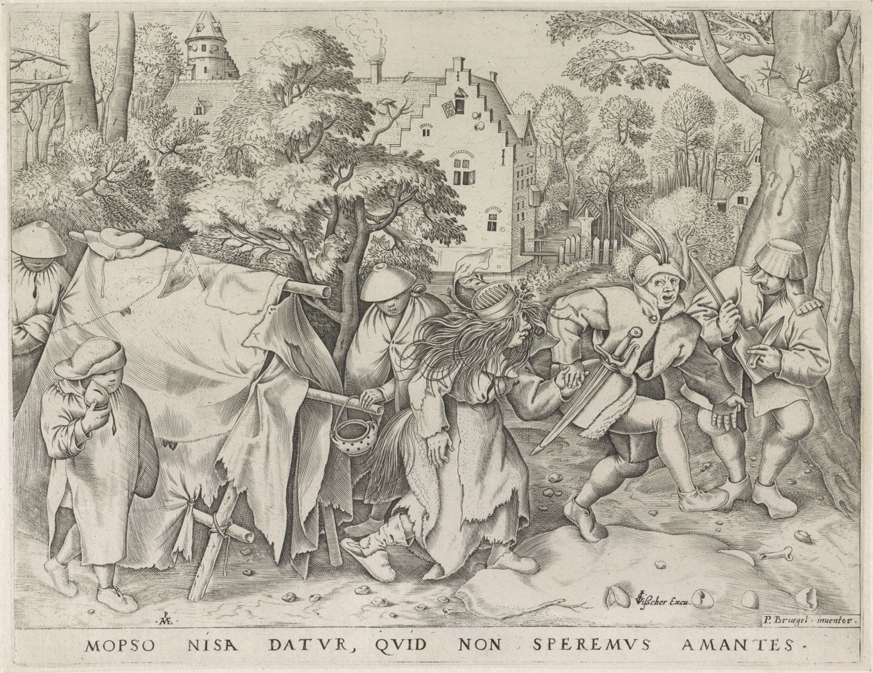 Vuile bruid av de burlift av Mopsus en Nisa (tittel på objekt) av Pieter van der Heyden