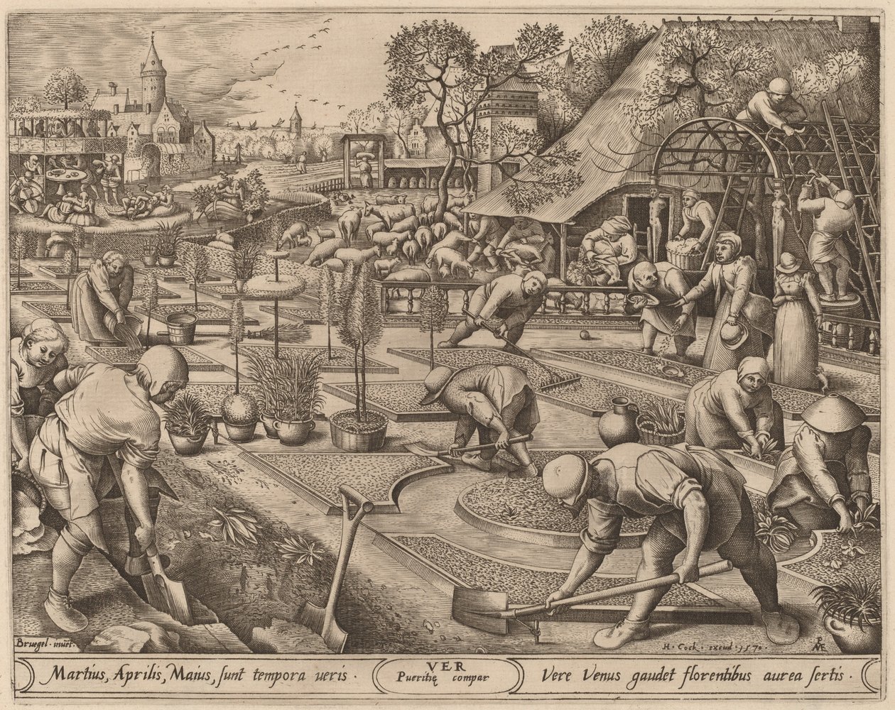 Vår av Pieter van der Heyden after Pieter Bruegel the Elder