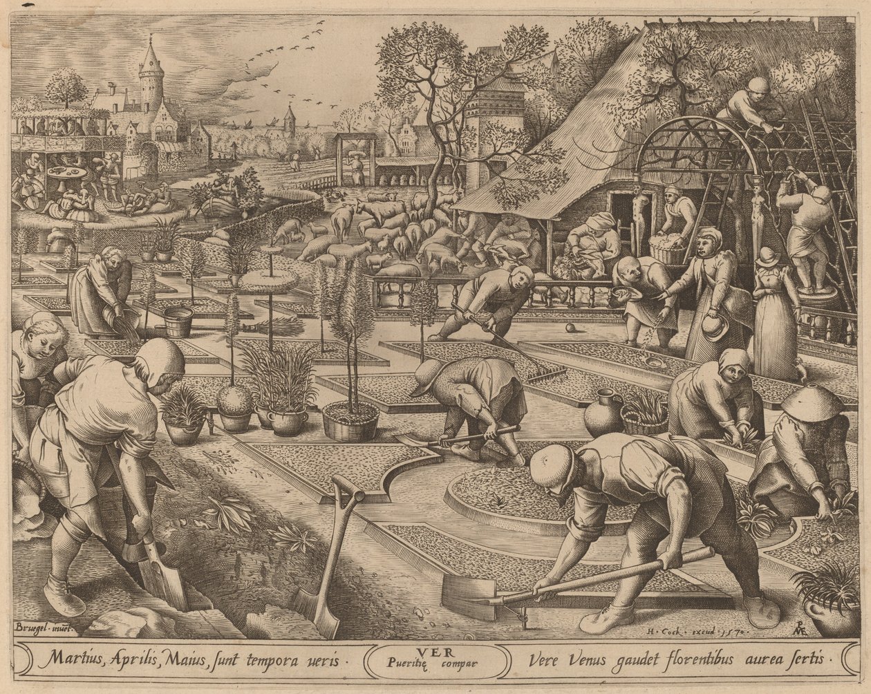 Vår av Pieter van der Heyden after Pieter Bruegel the Elder