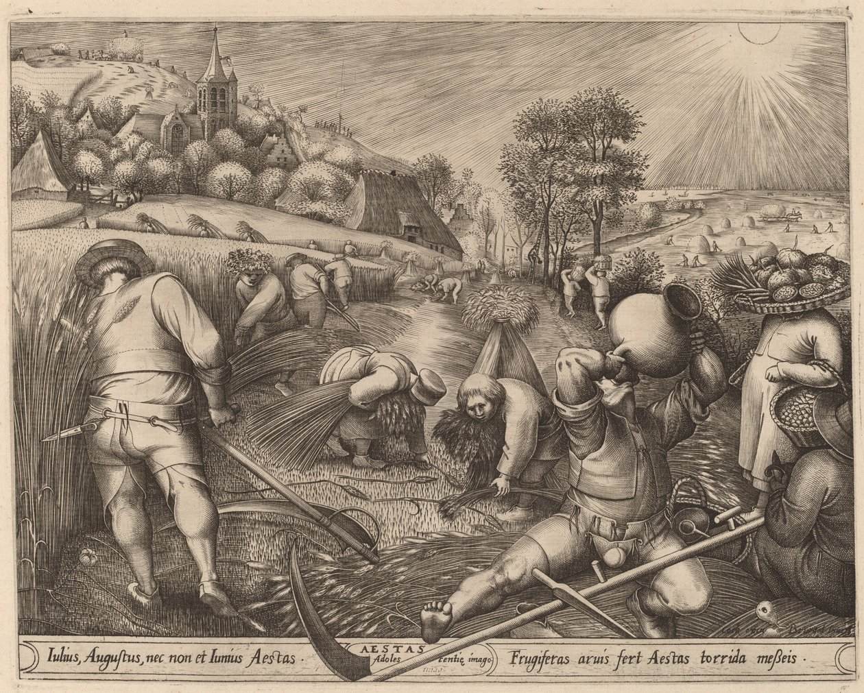 Sommer av Pieter van der Heyden after Pieter Bruegel the Elder