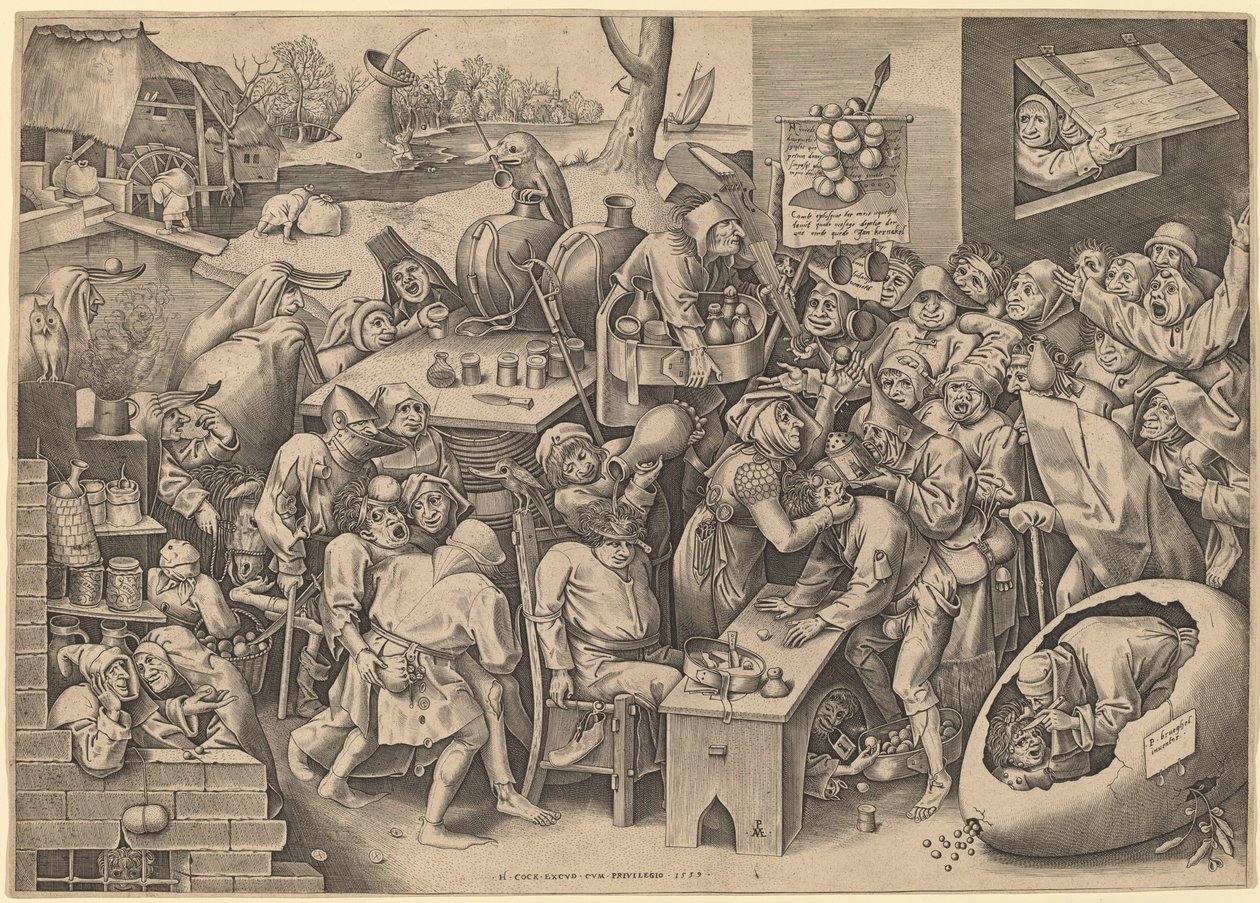 Heksen fra Malleghem av Pieter van der Heyden after Pieter Bruegel the Elder