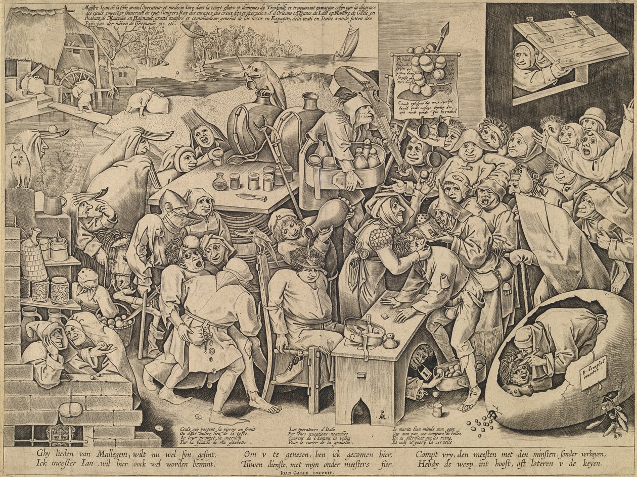 Heksen fra Malleghem av Pieter van der Heyden after Pieter Bruegel the Elder