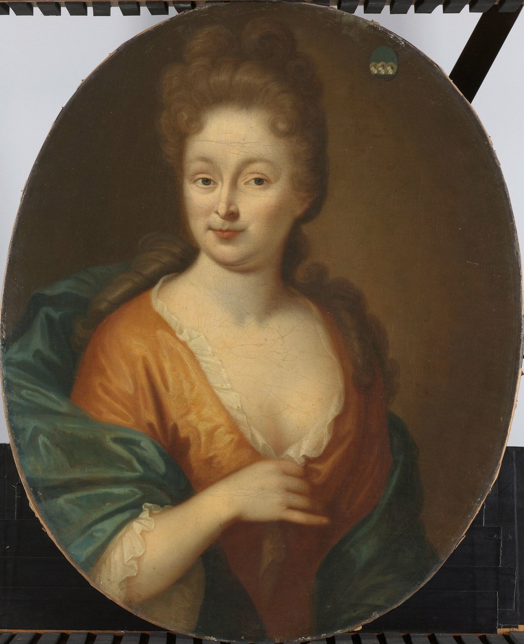 Portrett av en kvinne, muligens Elisabeth Hollaer, kone til Theodorus Rijswijk av Pieter van der Werff (attributed to)
