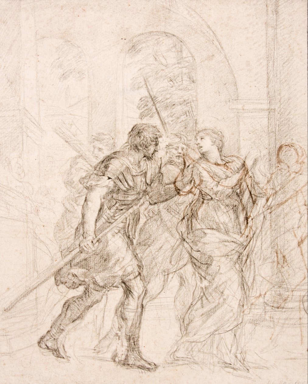 Saint (Martina) blir ledet til sitt martyrium av Pietro da Cortona