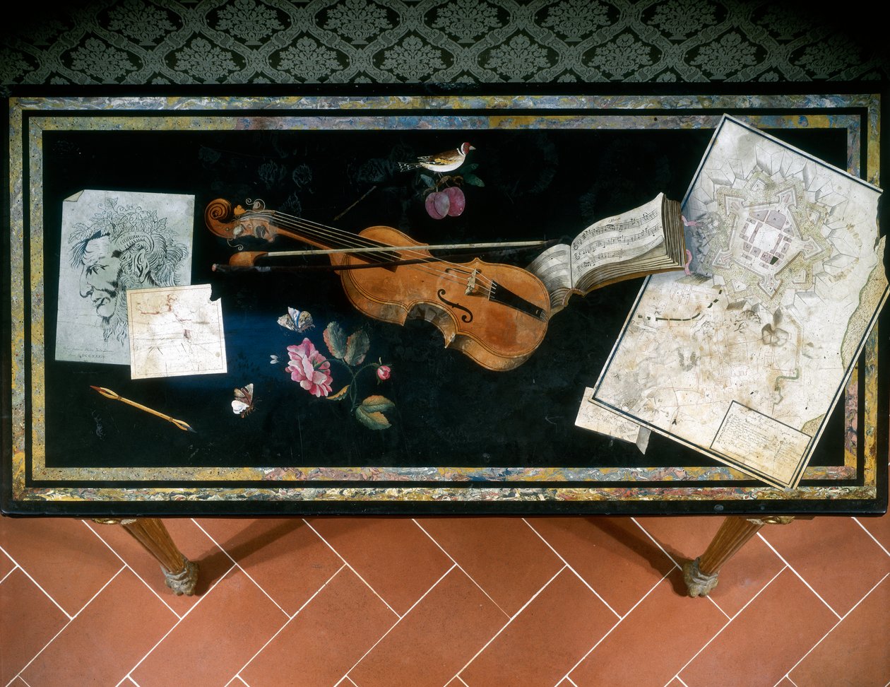Bordplate (scagliola) av Pietro Antonio Paulini