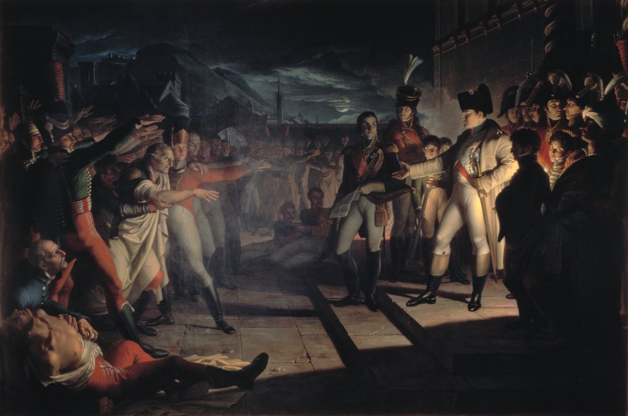 Sassoni-eden til Napoleon Bonaparte (1769-1821) etter slaget ved Jena-Auerstadt, 14. oktober 1806, 1820 (se også 187778) av Pietro Benvenuti