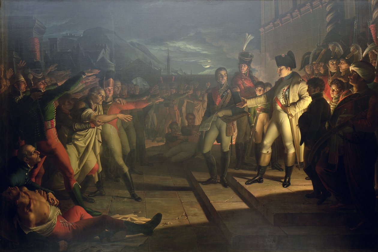 Sassoni-eden til Napoleon Bonaparte (1769-1821) etter slaget ved Jena-Auerstadt, 14. oktober 1806, 1820 (se også 80249)d av Pietro Benvenuti