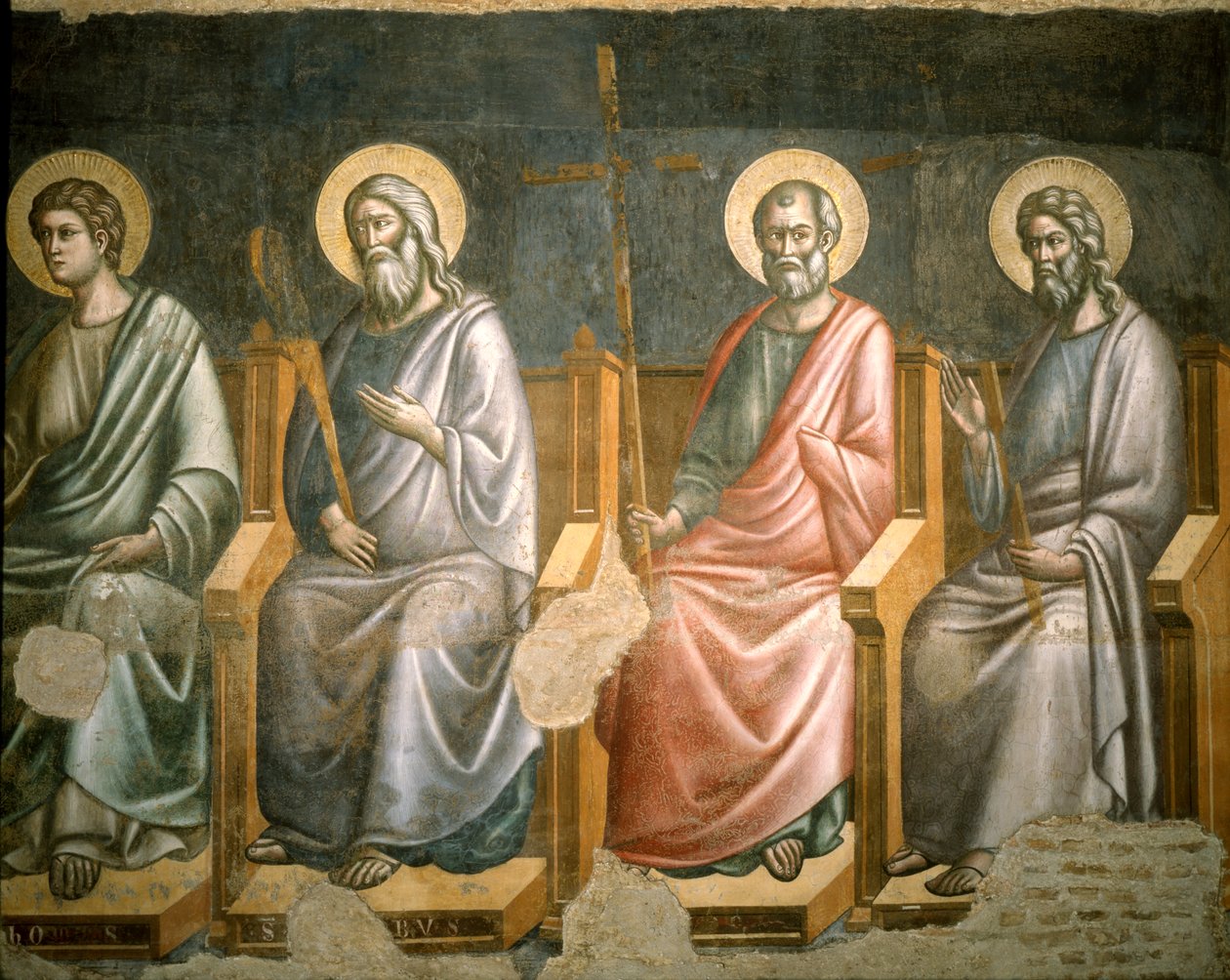 Figurer of Saints, detalj fra Last Judgment av Pietro Cavallini