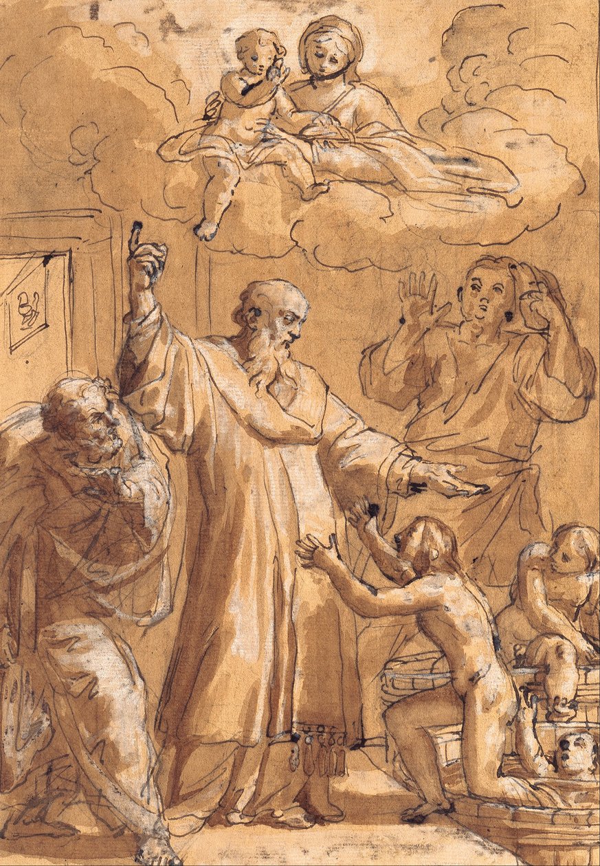 Sankt Nikolaus av Bari vekker tre barn av Pietro De Pietri