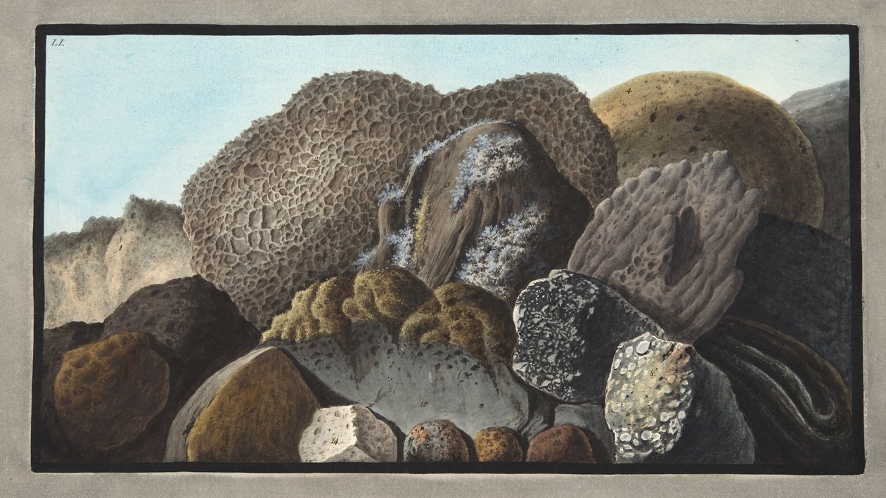 Lava-, Scoria- og pimpsteiner fra Vesuv, plate LI, fra 