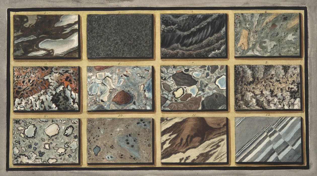 Marmor og andre blandede steiner av Vesuv polert, Plate L, fra 