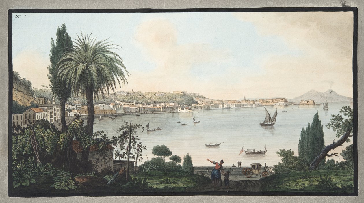 Utsikt over Napoli hentet fra Pausilipo, plate III, fra 
