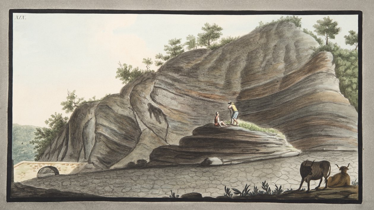 Utsikt over en del av en del av kjeglen til Astruni tatt ved inngangen til denne vulkanen, plate XIX fra 