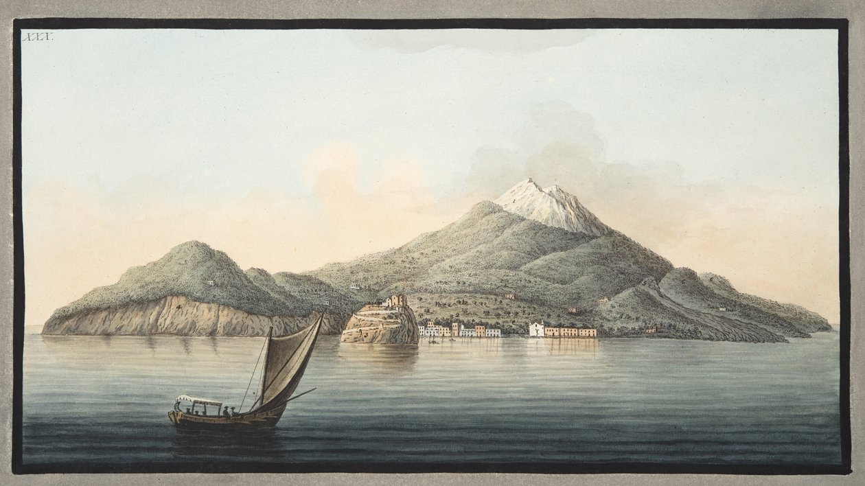 Utsikt over øya Ischia fra havet, plate XXX, fra 