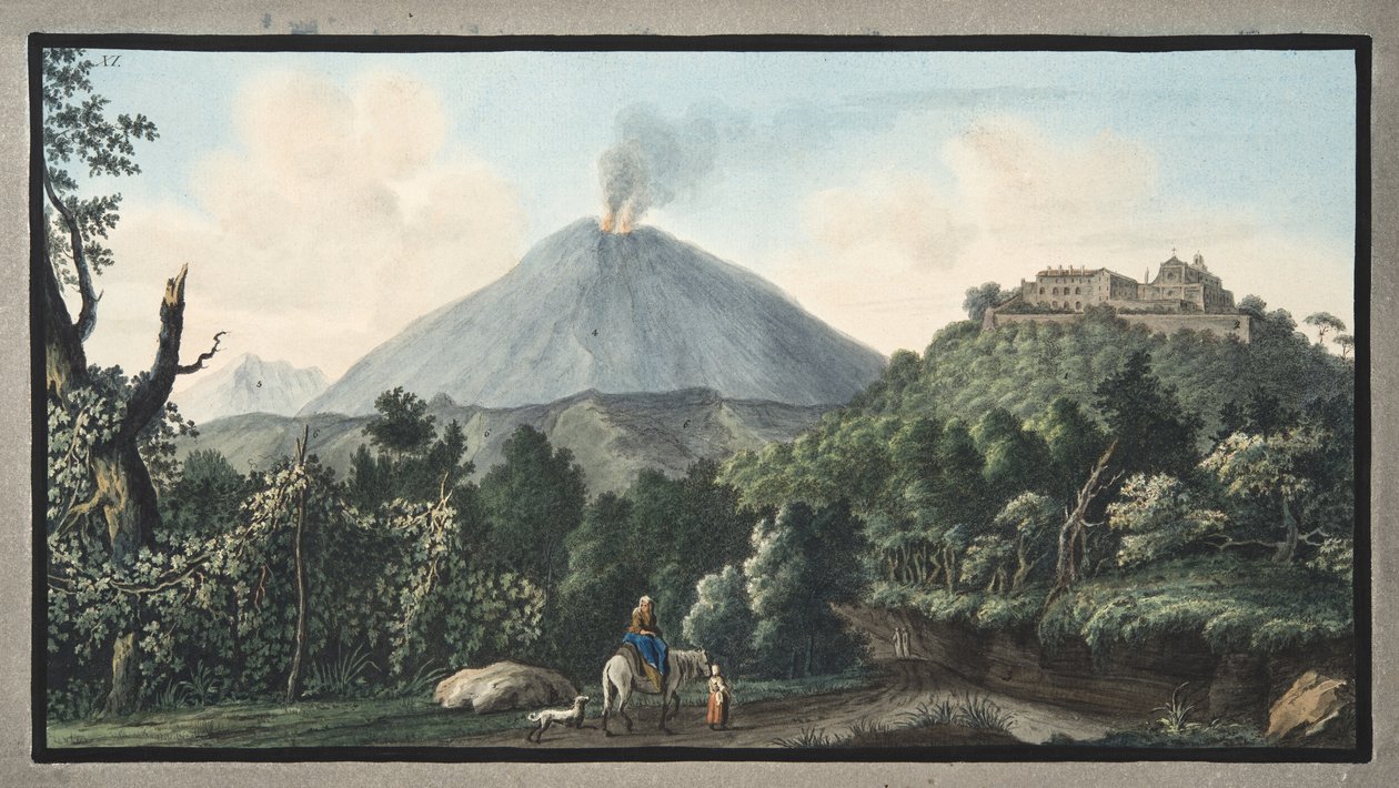 Utsikt over Monte S. Angelo hvor det er et kloster av Camaldolefi-munker, plate XI, fra 