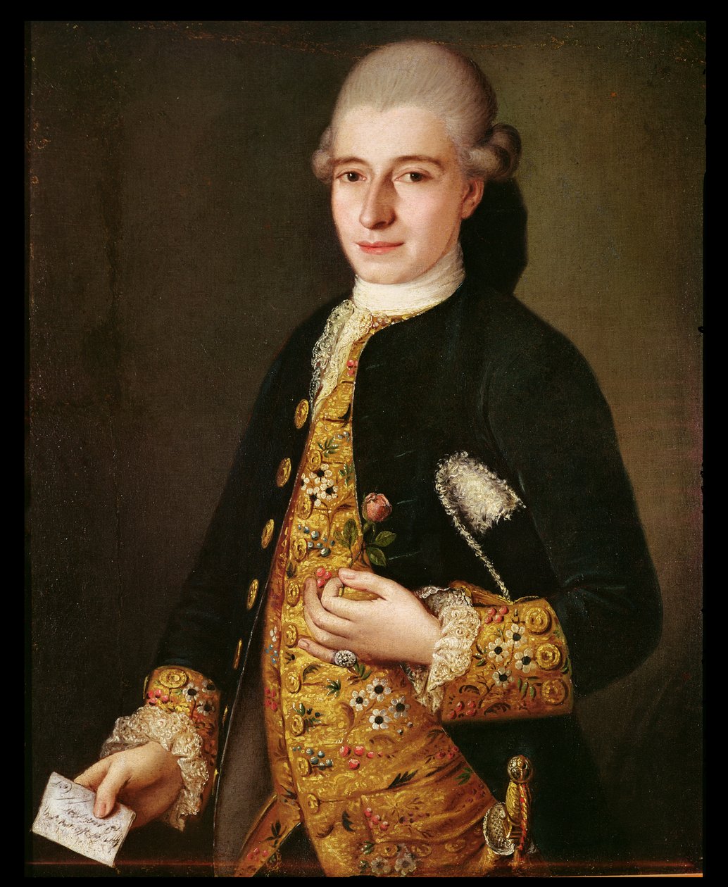 Portrett av en herre med et knappehull i rose av Pietro Longhi