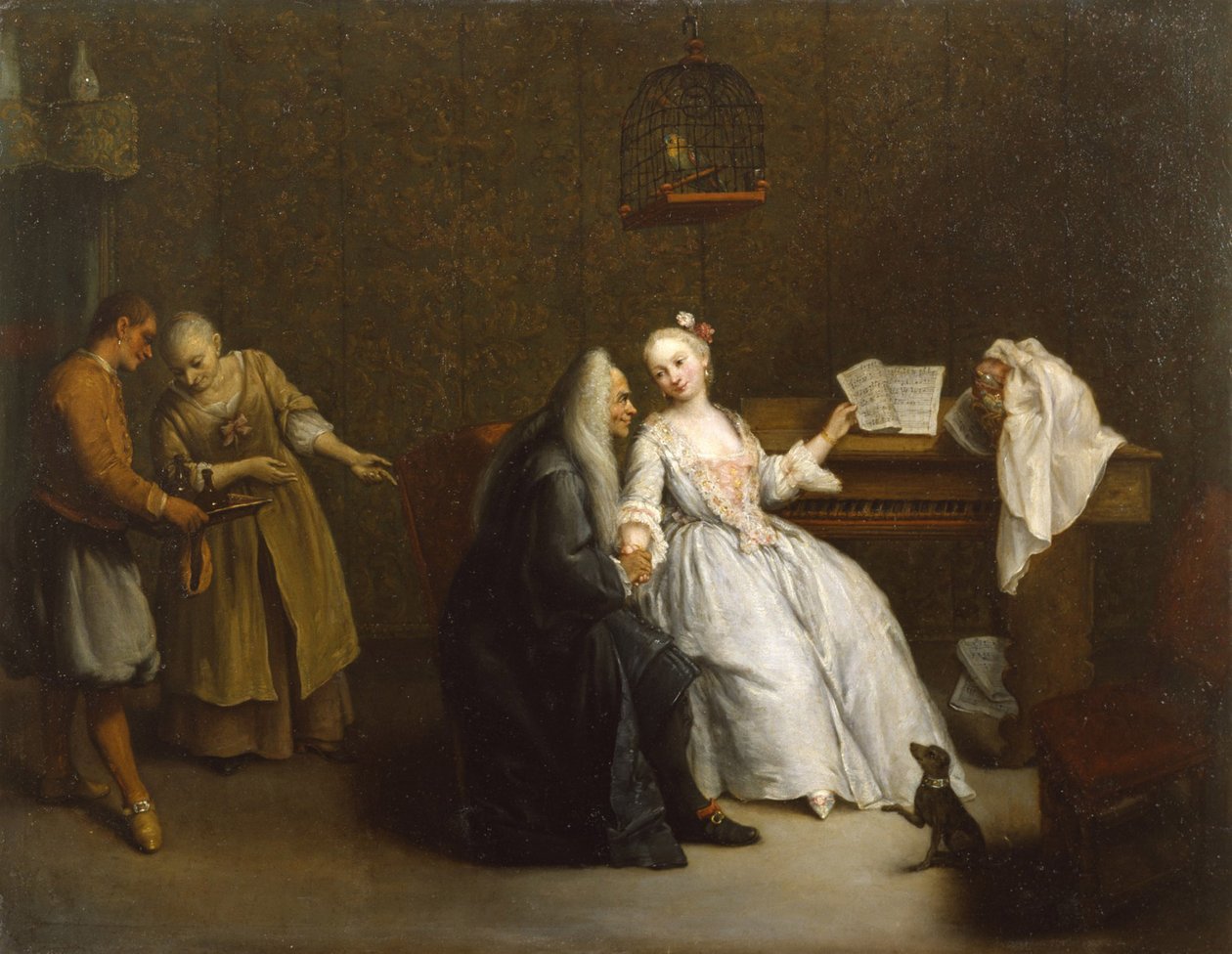 Musikktimen, ca. 1760 av Pietro Longhi