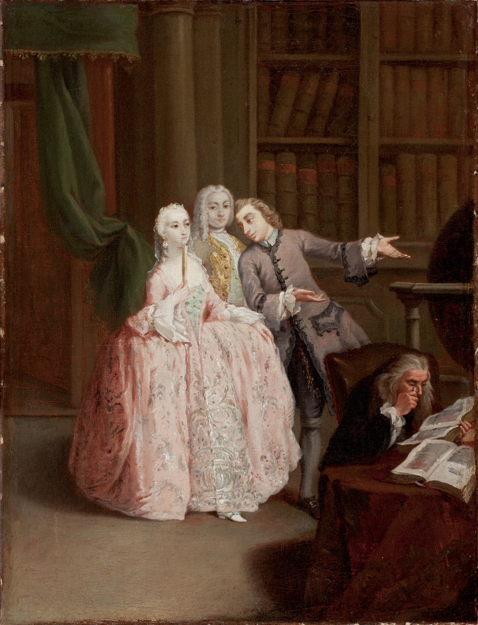 Besøk på et bibliotek av Pietro Longhi