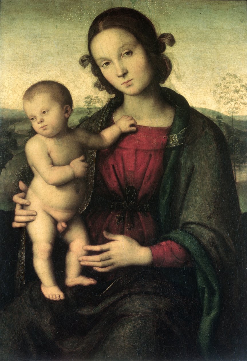 Madonna og barn, ca. 1495 av Pietro Perugino