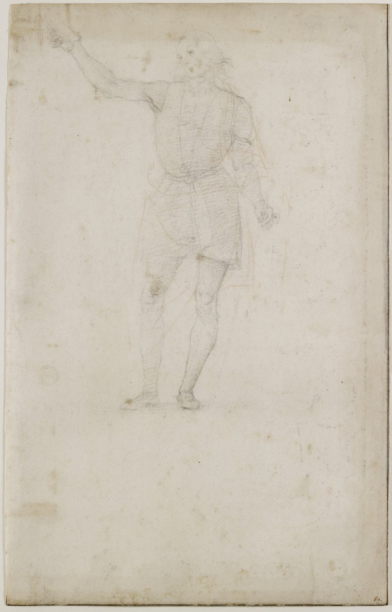 Recto: Studie for en døperen Johannes. Verso: An Eye, WA1846.4 av Pietro Perugino