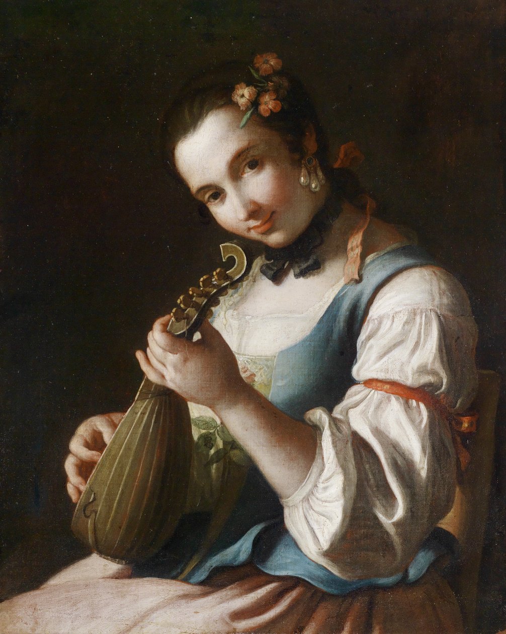 Portrett av en dame som spiller lut av Pietro Antonio Rotari