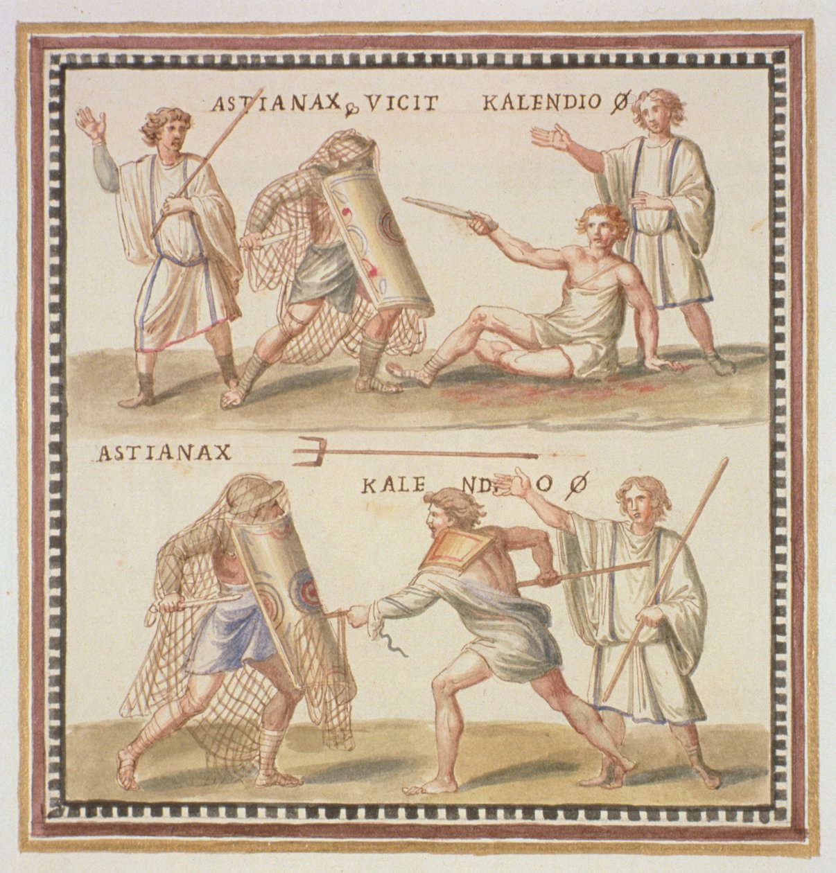 Ms Gen 1496 Plate CXXIV Gladiators, 1674 av Pietro Santi Bartoli