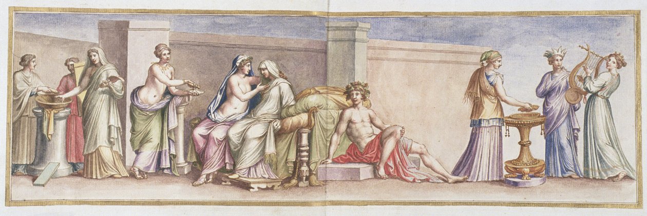 Ms Gen 1496 Plate XLI Aldobrandini Bryllup, 1674 av Pietro Santi Bartoli