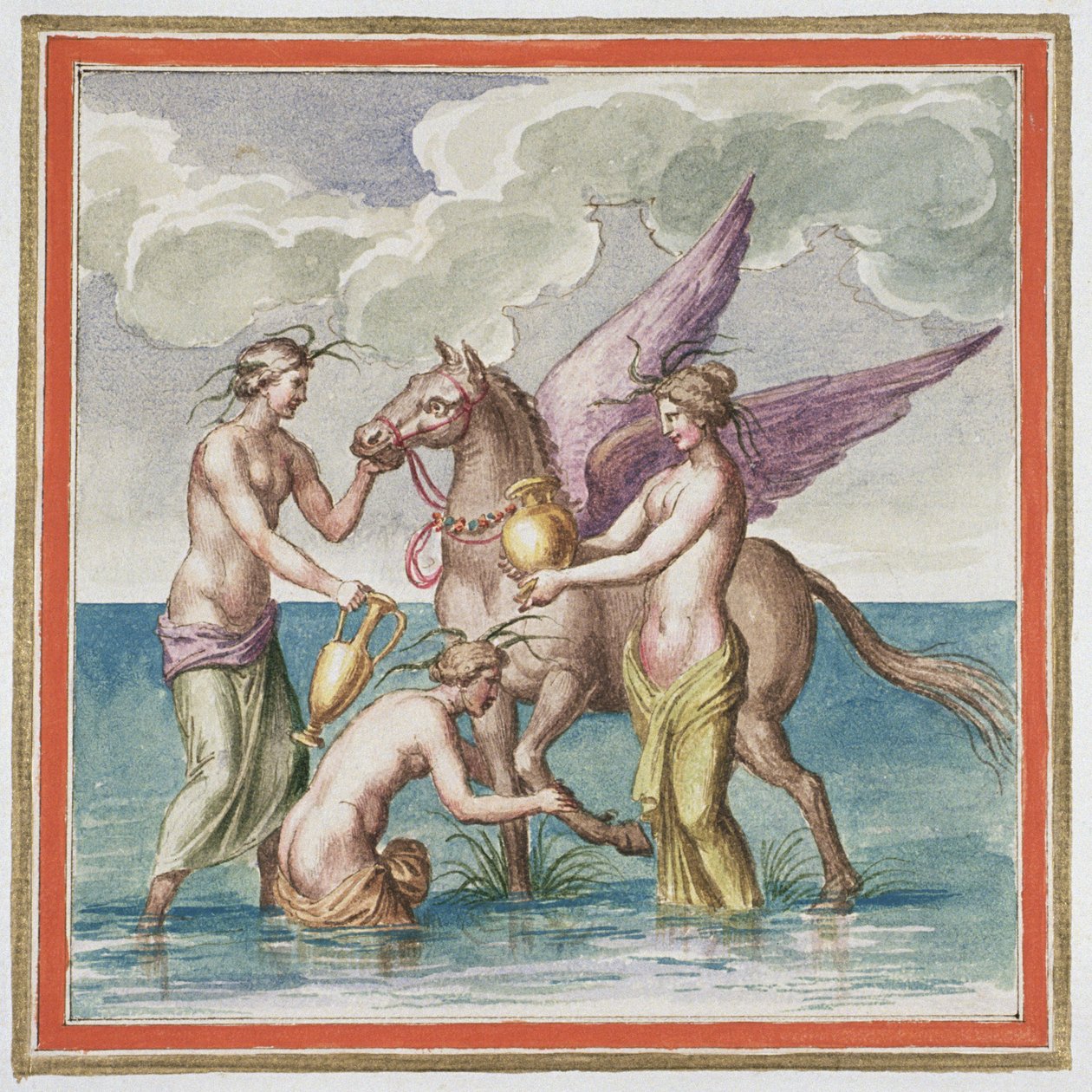 Ms Gen 1496 Plate XXX Pegasus, 1674 av Pietro Santi Bartoli